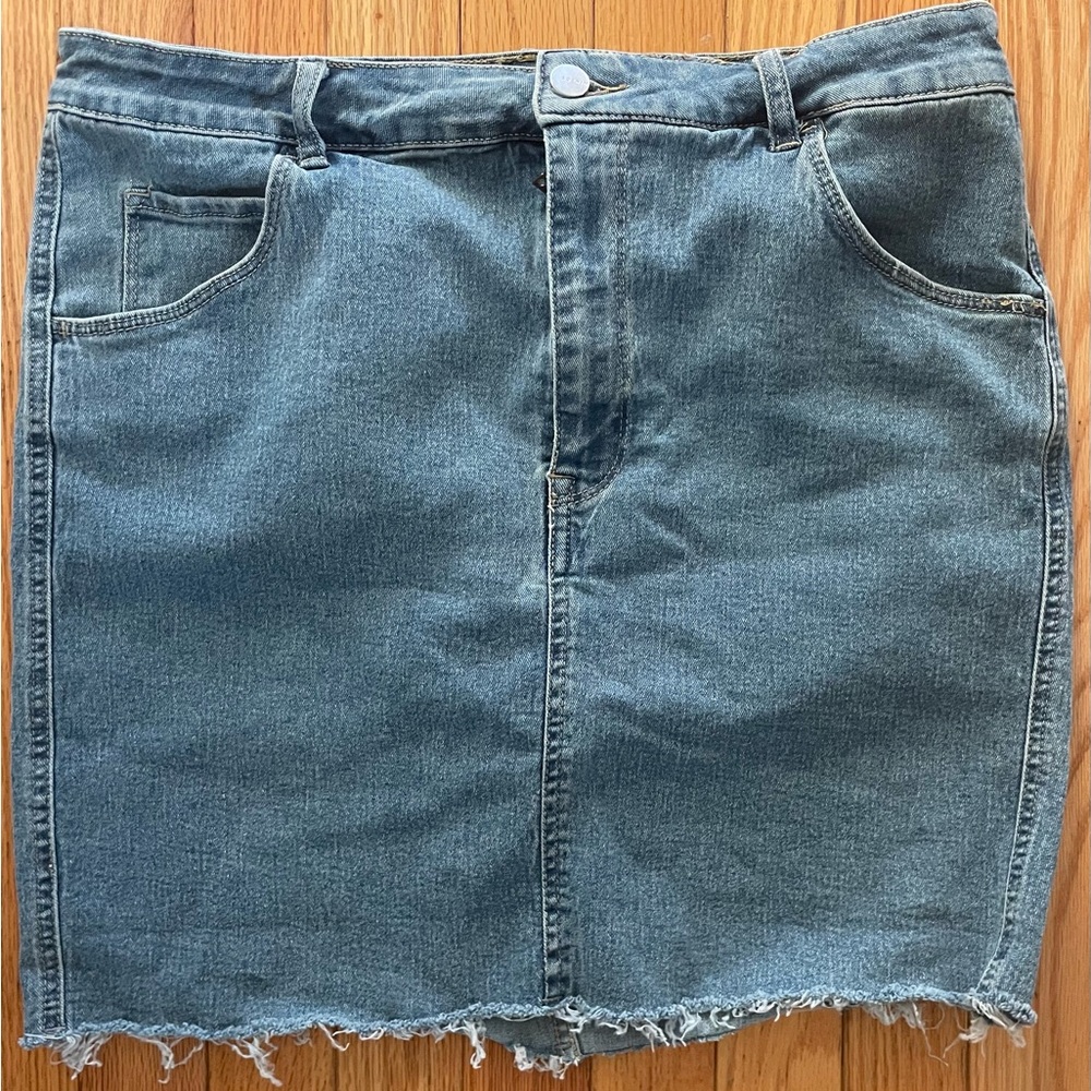 Casual Blue Denim Mini Skirt